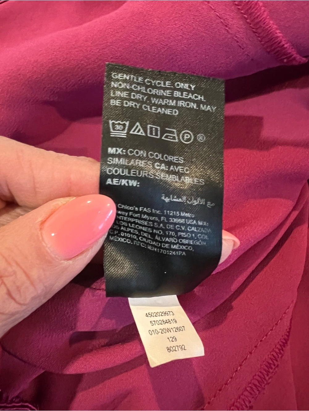 WHBM Lace Sleeveless Top Magenta Pink Size 12 Lined Mock Neck - Picture 6 of 6